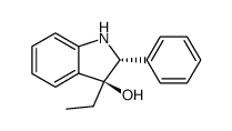 (2R,3S)-3-ethyl-2-phenylindolin-3-ol结构式