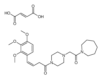 (E)-1-[4-[2-(azepan-1-yl)-2-oxoethyl]piperazin-4-ium-1-yl]-4-(2,3,4-trimethoxyphenyl)but-3-en-1-one,(Z)-4-hydroxy-4-oxobut-2-enoate Structure