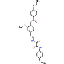 2-Methoxy-4-[(E)-({[(4-methoxyphenyl)amino](oxo)acetyl}hydrazono)methyl]phenyl 4-ethoxybenzoate Structure