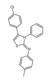 4-(4-chlorophenyl)-3-phenyl-N-(p-tolyl)thiazol-2(3H)-imine结构式