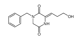 1-benzyl-3-(3-hydroxy)propylidene-2,5-piperazinedione Structure