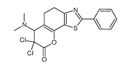 7,7-dichloro-6-(dimethylamino)-2-phenyl-4,5,6,7-tetrahydro-8H-chromeno[7,8-d]thiazol-8-one Structure