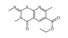 2H-Pyrido(3,2-e)(1,3)thiazine-6-carboxylic acid, 3,4-dihydro-3,7-dimet hyl-2-(methylimino)-4-oxo-, ethyl ester结构式