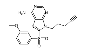 8-(3-methoxyphenyl)sulfonyl-9-pent-4-ynylpurin-6-amine结构式