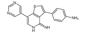 3-(4-aminophenyl)-7-pyrimidin-5-ylthieno[3,2-c]pyridin-4-amine Structure