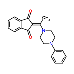 2-[1-(4-Phenyl-1-piperazinyl)ethylidene]-1H-indene-1,3(2H)-dione Structure