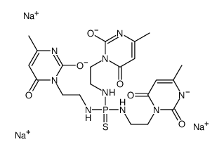 trisodium bis[2-(4-methyl-2,6-dioxo-3H-pyrimidin-1-yl)ethylazanidyl]ph osphinothioyl-[2-(4-methyl-2,6-dioxo-3H-pyrimidin-1-yl)ethyl]azanide structure