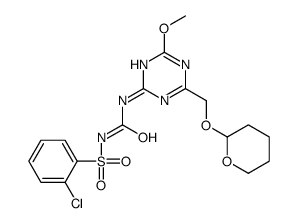 1-(2-chlorophenyl)sulfonyl-3-[4-methoxy-6-(oxan-2-yloxymethyl)-1,3,5-triazin-2-yl]urea结构式
