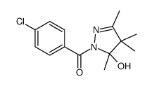 (4-chlorophenyl)-(5-hydroxy-3,4,4,5-tetramethylpyrazol-1-yl)methanone结构式