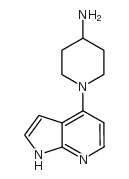 1-(1H-吡咯并[2,3-b]吡啶)-4-氨基哌啶结构式