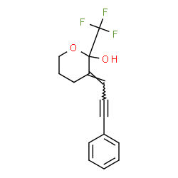 (Z)-3-(3-PHENYLPROP-2-YNYLIDENE)-2-(TRIFLUOROMETHYL)TETRAHYDRO-2H-PYRAN-2-OL结构式