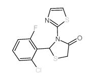 2-(2-chloro-6-fluoro-phenyl)-3-(1,3-thiazol-2-yl)thiazolidin-4-one结构式