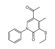 5-acetyl-3-ethylsulfanyl-4-methyl-1-phenylpyridin-2-one Structure