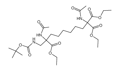 triethyl 1,8-diacetamido-9-((tert-butoxycarbonyl)amino)nonane-1,1,8-tricarboxylate结构式