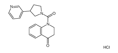 1-(3-(pyridin-3-yl)pyrrolidine-1-carbonyl)-2,3-dihydro-1H-quinolin-4-one hydrochloride结构式