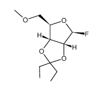 5-O-methyl-2,3-O-(3-pentylidene)-β-D-ribofuranosyl fluoride结构式