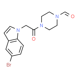 4-[(5-bromo-1H-indol-1-yl)acetyl]piperazine-1-carbaldehyde structure