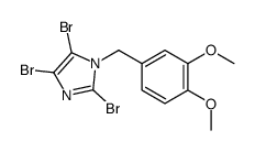 2,4,5-tribromo-1-[(3,4-dimethoxyphenyl)methyl]imidazole结构式