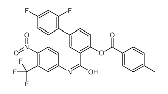 [4-(2,4-difluorophenyl)-2-[[4-nitro-3-(trifluoromethyl)phenyl]carbamoyl]phenyl] 4-methylbenzoate Structure