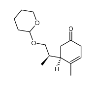 4-methyl-5(R)-[1-((2-tetrahydropyranyl)oxy)-2(R)-propyl]-3-cyclohexen-1(S)-one Structure