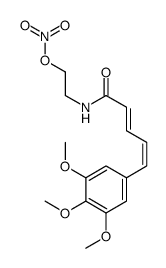 2-[5-(3,4,5-trimethoxyphenyl)penta-2,4-dienoylamino]ethyl nitrate结构式