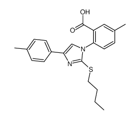 2-n-butylthio-1-(2-carboxy-4-methylphenyl)-4-(p-methylphenyl)imidazole结构式