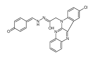 2-(9-chloroindolo[3,2-b]quinoxalin-6-yl)-N'-[(4-oxocyclohexa-2,5-dien-1-ylidene)methyl]acetohydrazide结构式