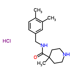 N-(3,4-Dimethylbenzyl)-4-methyl-4-piperidinecarboxamide hydrochloride (1:1)结构式