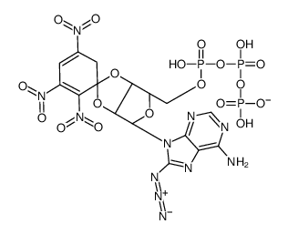 O(2',3')-(2,4,6-trinitrophenyl)-8-azidoadenosine triphosphate结构式