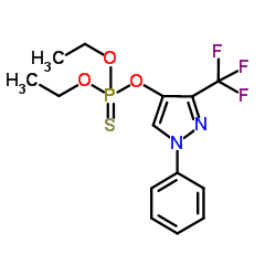 O,O-Diethyl O-1-phenyl-3-trifluoro methylpyrazol-5-ylphosphorothioate structure