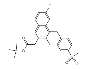 tert-butyl [6-fluoro-4-(4-methanesulfonylbenzyl)-3-methylnaphthalen-2-yl]acetate结构式