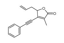 5-allyl-3-methyl-4-(phenylethynyl)furan-2(5H)-one结构式