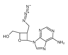 [(2S,3R,4R)-4-(6-aminopurin-9-yl)-3-(azidomethyl)oxetan-2-yl]methanol Structure