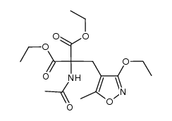 ethyl 2-acetamido-2-ethoxycarbonyl-3-(3-ethoxy-5-methylisoxazol-4-yl)propionate结构式