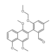 3-(methoxymethoxy)-5-methyl-2-(1,4,5-trimethoxynaphthalen-2-yl)benzaldehyde结构式