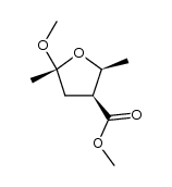 (2R,4S,5S)-2,5-Dimethyl-2-methoxy-4-methoxycarbonyltetrahydrofuran结构式