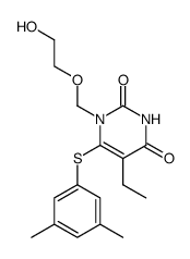 6-<(3,5-dimethylphenyl)thio>-5-ethyl-1-<(2-hydroxyethoxy)methyl>uracil结构式
