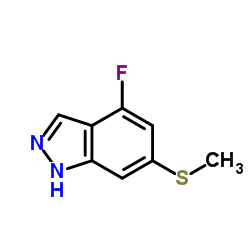 4-Fluoro-6-(methylthio)-1H-indazole结构式