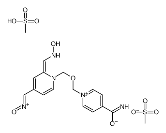 [(E)-[1-[(4-carbamoylpyridin-1-ium-1-yl)methoxymethyl]-2-[(E)-hydroxyiminomethyl]pyridin-4-ylidene]methyl]-oxoazanium,methanesulfonate结构式