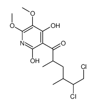 3-(5,6-dichloro-2,4-dimethylhexanoyl)-4-hydroxy-5,6-dimethoxy-1H-pyridin-2-one结构式