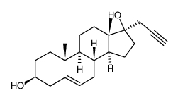 21,24-dinor-3β,17β-dihydroxy-chol-5-en-22-yne结构式