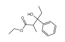 3-Hydroxy-2-methyl-3-phenyl-pentansaeure-aethylester结构式