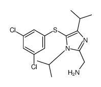 [5-(3,5-dichlorophenyl)sulfanyl-1,4-di(propan-2-yl)imidazol-2-yl]methanamine Structure