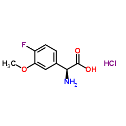 (2S)-2-AMINO-2-(4-FLUORO-3-METHOXYPHENYL)ACETIC ACID-HCL structure