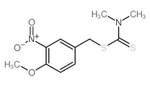 1-[(4-methoxy-3-nitro-phenyl)methylsulfanyl]-N,N-dimethyl-methanethioamide Structure