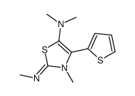 N,N,3-trimethyl-2-methylimino-4-thiophen-2-yl-1,3-thiazol-5-amine结构式