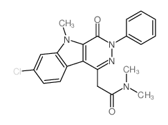 2-(7-CHLORO-5-METHYL-4-OXO-3-PHENYL-4,5-DIHYDRO-3H-PYRIDAZINO[4,5-B]INDOL-1-YL)-N,N-DIMETHYLACETAMIDE structure