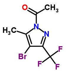 1-ACETYL-4-BROMO-3(5)-TRIFLUOROMETHYL-5(3)-(METHYL)PYRAZOLE结构式
