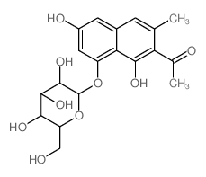 Ethanone, 1-[8-(b-D-glucopyranosyloxy)-1,6-dihydroxy-3-methyl-2-naphthalenyl]-结构式