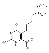 4-Pyrimidinecarboxylicacid, 2-amino-1,6-dihydro-6-oxo-5-(4-phenylbutyl)-结构式